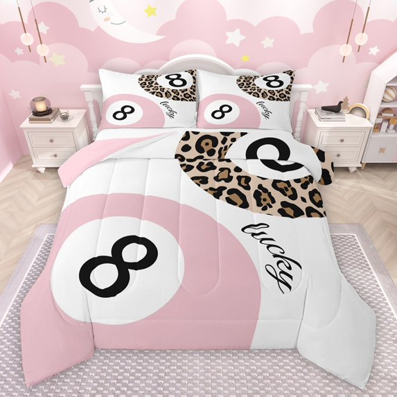 Castle Fairy 3-Piece Full Leopard Billiards Bedding Comforter Set