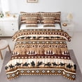 thumbnail image 1 of Castle Fairy 7-Piece King Cowboy Horseshoe Western Hippie Aztec Bedding Set, 1 of 7