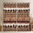 thumbnail image 1 of Castle Fairy Teens Adults Cowboy Horseshoe Blackout Curtains Set of 2 (52x84 Each),Western Hippie Aztec Window Curtains,Black Brown Curtains and Drapes,Ultra Soft Home Decor, 1 of 6