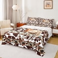 thumbnail image 1 of Castle Fairy Teens Adults Farmhouse Animal Horse 4 Pieces Queen Sheet Sets,Boho Aztec Ultra Soft Flat Sheet,Abstract Cow Print Queen Fitted Sheet,Luxury Bedroom Decor, 1 of 7