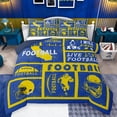 thumbnail image 1 of Castle Fairy Teens Adults Football Print Bedding Comforter Set 2pcs,Sport Gamer Twin Comforter Sets Microfiber,Blue Yellow Breathable Bedding Set,Breathable Home Decor,Reversible, 1 of 8