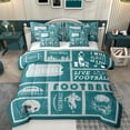 thumbnail image 1 of Castle Fairy Teens Adults Football Print Twin Bedding Sets 7-Piece,Sport Gamer Bedding Comforter Set Microfiber,Blue Grey Breathable Sheet Sets,Breathable Home Decor,Reversible, 1 of 8