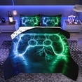 thumbnail image 1 of Castle Fairy Twin 2-Piece Teens Green Blue Gamepads Abstract Lightning Comforter Set, 1 of 8