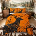 thumbnail image 1 of Castle Fairy Teens Animal Deer Full Size Comforter Sets 3-Piece,Watercolor Tree Branches Bedding Comforter Set,Orange Black,Black Reversible,1 Comforter and 2 Pillowcases, 1 of 6