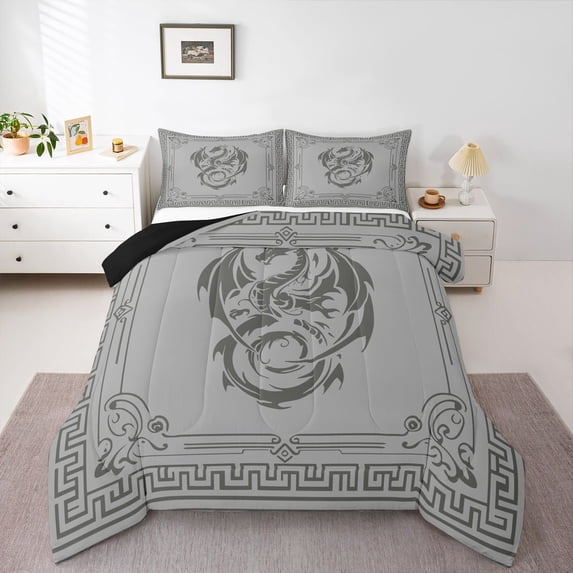 Castle Fairy Teens Animal Dragon Twin Comforter Sets,Abstract Hippie Geometric Bedding Set