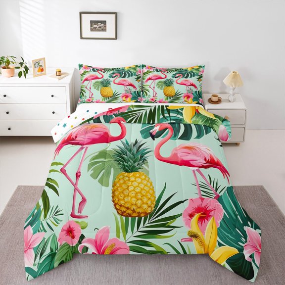 Castle Fairy Teens Animal Flamingo Full Size Comforter Sets,Fruit Pineapple Bedding Sets