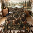 thumbnail image 1 of Castle Fairy Teens Autumn Jungle Deer Queen Comforter Set 3 Pieces,Woodland Wildlife Comforter Sets Queen,Brown Orange Cream,Black Reversible,1 Comforter and 2 Pillowcases, 1 of 6