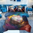 thumbnail image 1 of Castle Fairy Teens Baseball Gamer Bedding Comforter Set 7-Piece,Graffiti Splash Ball Game King Bedding Sets,Gradient Sport Theme Ultra Soft Bed Sheets,Breathable Home Decor,Reversible, 1 of 8
