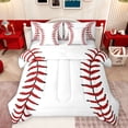 thumbnail image 1 of Castle Fairy Teens Baseball Gamer Bedding Comforter Set 7 Pieces,Sport Theme Full Bedding Set Lightweight,Red White Fitted Sheet Flat Sheet,Luxury Bedroom Decor,Reversible, 1 of 8