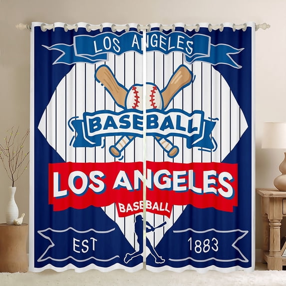 Castle Fairy Teens Baseball Gamer Black Out Curtains,Sport Curtains Pack of 2 (42x63 Each)