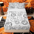 thumbnail image 1 of Castle Fairy Teens Basketball Print Zipper Twin Comforter Sets with Fitted Sheet and 2 Pillowcases, Sport Theme Zipper Bedding Set, White Black,4-Piece, 1 of 6