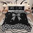 thumbnail image 1 of Castle Fairy Teens Black Grey Bow-Tie Bedding Comforter Set 2pcs,Animal Leopard Cheetah Print Twin Comforter Sets Microfiber,Old Fashion Dreamy Princess Breathable Bedding Set, 1 of 8