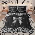 thumbnail image 1 of Castle Fairy Teens Black Grey Bow-Tie Bedding Comforter Set 7pcs,Animal Leopard Cheetah Print Queen Bedding Sets Super Cozy,Old Fashion Dreamy Princess Queen Sheet Sets,Microfiber Bedroom Decor, 1 of 8