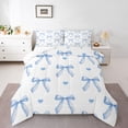 thumbnail image 1 of Castle Fairy Teens Blue Bow Knot Full Size Comforter Sets,Love Heart Print Bedding Sets, 1 of 8