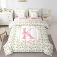 thumbnail image 1 of Castle Fairy Teens Boys Girls Bowknot Personalized Initial K 7-Piece Bedding Comforter Set,Chic Flower Rose King Bedding Sets,Dreamy Princess Ultra Soft Bed Sheets,Microfiber Bedroom Decor, 1 of 8