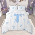 thumbnail image 1 of Castle Fairy Teens Boys Girls Bowknot Personalized Initial T 3-Piece Full Size Comforter Sets,Blue Geometric Stripes Bedding Comforter Set,Dreamy Princess Lightweight Bedding Sets, 1 of 8