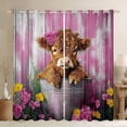 thumbnail image 1 of Castle Fairy Teens Boys Girls Brown Highland Cow Curtains Pack of 2 (42x84 Each),Rustic Farmhouse Animal Curtains Blackout,Floral Flowers Vintage Aesthetic Bedroom Curtains,Super Cozy Room Decor, 1 of 6