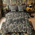 thumbnail image 1 of Castle Fairy Teens Camo Forest Bear Queen Bedding 7pcs,Abstract Camouflage Animal Bedding Comforter Set Queen,Taupe Black,Black Reversible, 1 of 7