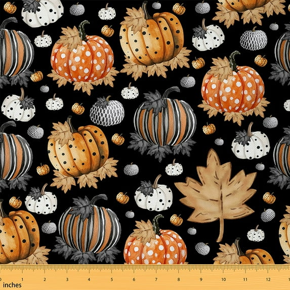 Castle Fairy Teens Cartoon Pumpkin Fabric by the Yard 1 Yard,Polka Dots Home Decor Fabric by the Yard,Botanical Plants Room Decor Fabric by the Yard,Microfiber Bedroom Decor