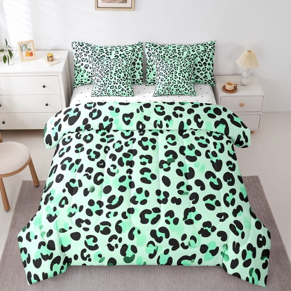 Castle Fairy Teens Cheetah Print Bedding Comforter Set,Animal Print King Bedding Sets