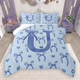 thumbnail image 1 of Castle Fairy Teens Children Bow Knot Personalized Initial U 3 Pieces Queen Comforter Set,Dreamy Princess Ultra Soft Bedding Sets,Love Heart Print Bedding Comforter Set,Breathable Home Decor, 1 of 8