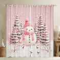 thumbnail image 1 of Castle Fairy Teens Children Pink Snowman Curtains Pack Of 2 (42X84 Each),Christmas Tree Snowflake Curtains Blackout,Xmas Festival Bedroom Curtains,Ultra Soft Home Decor, 1 of 6