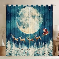 Castle Fairy Teens Children Xmas Santa Claus Deer Black Out Curtains,Happy New Year Curtains Pack Of 2 (42X63 Each),Merry Christmas Bedroom Curtains,Luxury Bedroom Decor