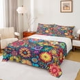 thumbnail image 1 of Castle Fairy Teens Colorful Flowers Bed Sheets,Exotic Style King Sheets, 1 of 7