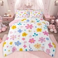 thumbnail image 1 of Castle Fairy Teens Colorful Flowers Twin Comforter Sets,Spring Garden Bedding Set, 1 of 8