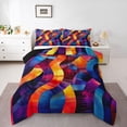 thumbnail image 1 of Castle Fairy Teens Colorful Gradient Stripes Twin Comforter Sets,Vintage Lines Bedding Set, 1 of 8