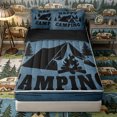thumbnail image 1 of Castle Fairy Teens Cozy Outdoor Camping Zipper Twin Size Comforter Sets with Fitted Sheet and 2 Pillowcases,Warm Campfire Tent Zipper Bedding Set,Indigo Charcoal,4-Piece,Black Reversible, 1 of 6