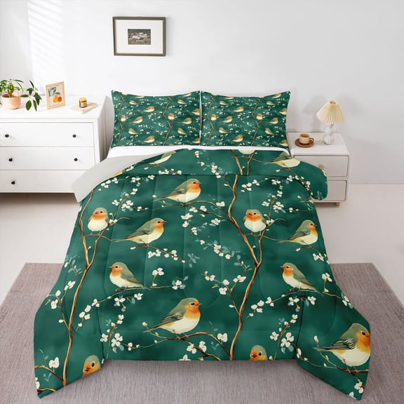 Castle Fairy Teens Cute Brid Twin Comforter Sets,Floral Flowers Bedding Set