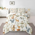 thumbnail image 1 of Castle Fairy Teens Cute Elephants Deer Fox Rabbit Full Size Comforter Sets 3-Piece,Chic Flowers Butterflies Bedding Comforter Set,Cartoon Jungle Animal Lightweight Bedding Sets,Breathable Home Decor, 1 of 8