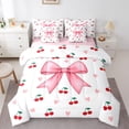 thumbnail image 1 of Castle Fairy Teens Cute Ribbon Bow Bedding Comforter Set,Love Heart Queen Bedding Sets, 1 of 8