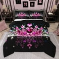 thumbnail image 1 of Castle Fairy Teens Female Crystal Crown Full Size Comforter Sets 3-Piece,Dreamy Princess Bedding Comforter Set,Bling Glitter Lightweight Bedding Sets,Microfiber Bedroom Decor,Reversible, 1 of 8