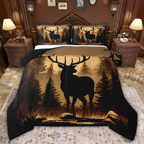 Castle Fairy Teens Female Men Animal Bear Twin Comforter Sets,Jungle Wildlife Bedding Set