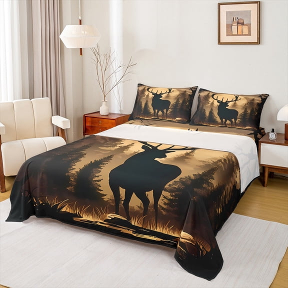 Castle Fairy Teens Female Men Animal Bear Twin Sheet Sets,Jungle Wildlife Bedding