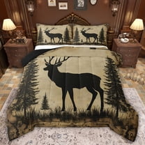 Castle Fairy Teens Female Men Animal Deer Twin Comforter Sets,Jungle Wildlife Bedding Set