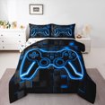 thumbnail image 1 of Castle Fairy Teens Female Men Blue Gamepads Twin Comforter Sets,Video Game Bedding Set, 1 of 8