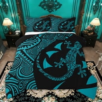 Castle Fairy Teens Female Men Boho Gecko Twin Comforter Sets,Boho Geometric Bedding Set