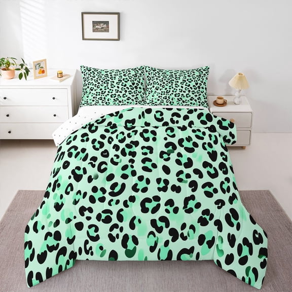 Castle Fairy Teens Female Men Cheetah Print Twin Comforter Sets,Animal Print Bedding Set