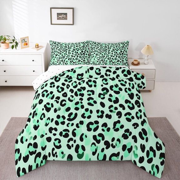 Castle Fairy Teens Female Men Cheetah Print Twin Comforter Sets,Animal Print Bedding Set