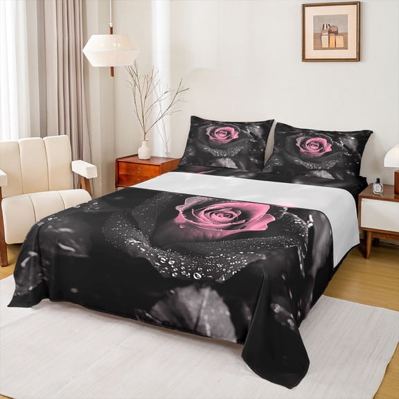 Castle Fairy Teens Floral Rose Bed Sheets,Romantic Flower King Sheets