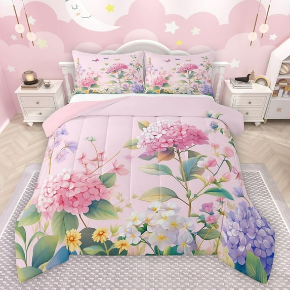 Castle Fairy Twin 2-Piece Flying Butterflies Floral Comforter Set