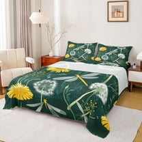 Castle Fairy Teens Flying Dragonfly Twin Sheet Sets,Chic Floral Daisy Bedding