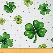 Castle Fairy Teens Four Leaf Clover Fabric by the Yard 1 Yard,Polka Dots Home Decor Fabric by the Yard,St. Patrick'S Day Room Decor Fabric by the Yard,Lightweight Room Decor