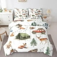 thumbnail image 1 of Castle Fairy Teens Fox Deer Rabbit 7-Piece Twin Bedding Sets,Happy Camping Bedding Comforter Set,Jungle Animal Breathable Sheet Sets,Lightweight Room Decor, 1 of 8