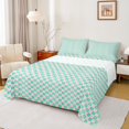 thumbnail image 1 of Castle Fairy Teens Geometric Plaid 4 Pieces Queen Sheet Sets,Pink Teal Ultra Soft Flat Sheet,Minimalist Lattice Queen Fitted Sheet,Ultra Soft Home Decor, 1 of 7