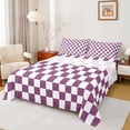 thumbnail image 1 of Castle Fairy Teens Geometric Plaid 4pcs Bed Sheets,Minimalist Grid King Sheets,Vintage Aesthetic Super Cozy Sheet Set,Ultra Soft Home Decor, 1 of 7