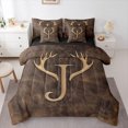 thumbnail image 1 of Castle Fairy Teens Girls Boys Personalized Initial Letter J 7Pcs Bedding Comforter Set,Abstract Retro Queen Bedding Sets Super Cozy,Woodland Animal Deer Queen Sheet Sets,Lightweight Room Decor, 1 of 8